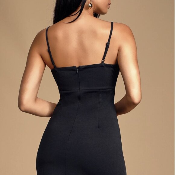 NWT Lulus Heart Eyes Black Ruffled Bodycon Mini Dress​ - Picture 3 of 8